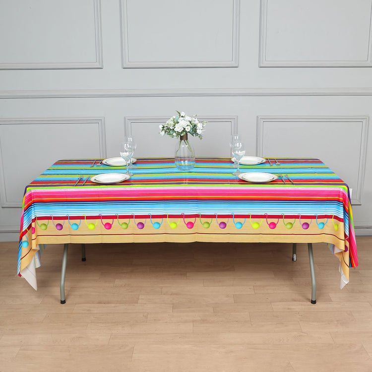 Mexican Serape Fiesta 50 Inch X 108 Inch Rectangle Tablecloth