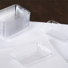 Clear Mini Plastic Disposable 3 Inch Rectangular Shallow Bowls 20 Pack 