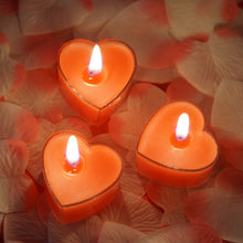 12 Pack | Mini Red Heart Shaped Tealight Candles, Valentines Decor
