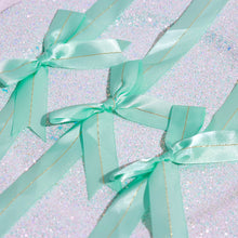 Mint 10 Inch Satin Decor For Gold Foil Lining With Ribbon Bow And Gift Favors