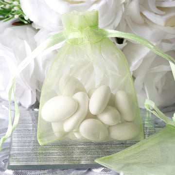 10 Pack | 3"x4" Mint Organza Drawstring Wedding Party Favor Gift Bags