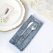 20 Inch By 20 Inch Tulle Dinner Napkin With Dusty Blue Sequin Beads