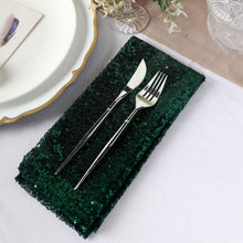 Hunter Emerald Green Sequin Beaded Tulle Dinner Napkin 20 Inch By 20 Inch