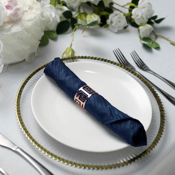Create Memorable Tablescapes with Navy Blue Accordion Crinkle Taffeta Cloth Dinner Napkins