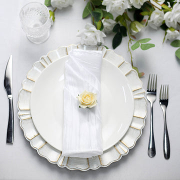 Experience Luxury and Style with White Accordion Crinkle Taffeta Napkins