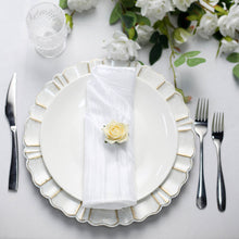 20 Inch x 20 Inch Cloth Dinner Napkins Accordion Crinkle Taffeta 5 Pack White Color