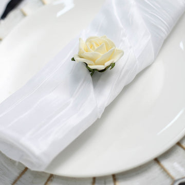 Create Unforgettable Memories with Our White Accordion Crinkle Taffeta Napkins