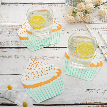 Elevate Your Tablescapes with Colorful Cupcake Beverage Cocktail Napkins