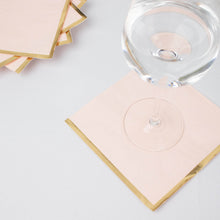 50 Pack | 2 Ply Soft Blush With Gold Foil Edge Party Paper Napkins