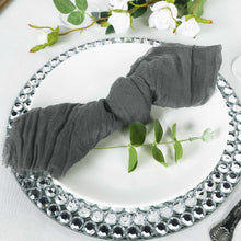 5 Pack Charcoal Gray Cheesecloth Dinner Napkins 24 Inch x 19 Inch