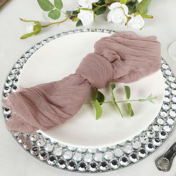 Elevate Your Table Setting with Dusty Rose Gauze Cheesecloth Napkins
