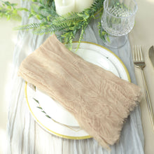24 Inch By 19 Inch Beige Gauze Cheesecloth Napkins Boho Style 5 Pack
