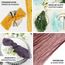 Natural Boho Gauze Cheesecloth Napkins 5 Pack 24 Inch By 19 Inch