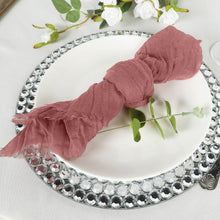 24 Inch x 19 Inch Mauve Cinnamon Rose Gauze Cheesecloth Dinner Napkins 5 Pack