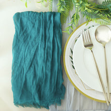 24 Inch By 19 Inch Peacock Teal Gauze Cheesecloth Napkins Boho Style 5 Pack