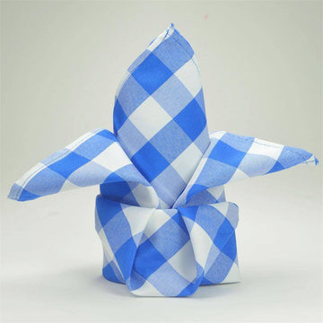 Elevate Your Table Decor with Blue/White Buffalo Plaid Dinner Napkins
