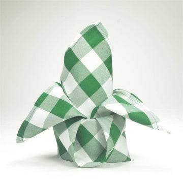 Elevate Your Table Decor with Green/White Buffalo Plaid Dinner Napkins