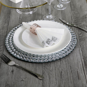 Elevate Your Tablescape with Silver Foil White Dinner Napkins