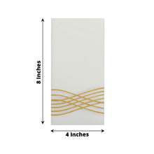 Disposable White Hand Towels With Gold Foil Wave Design