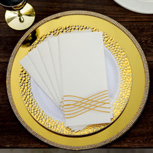 Soft Linen Feel Paper Gold Foil Design White Napkins