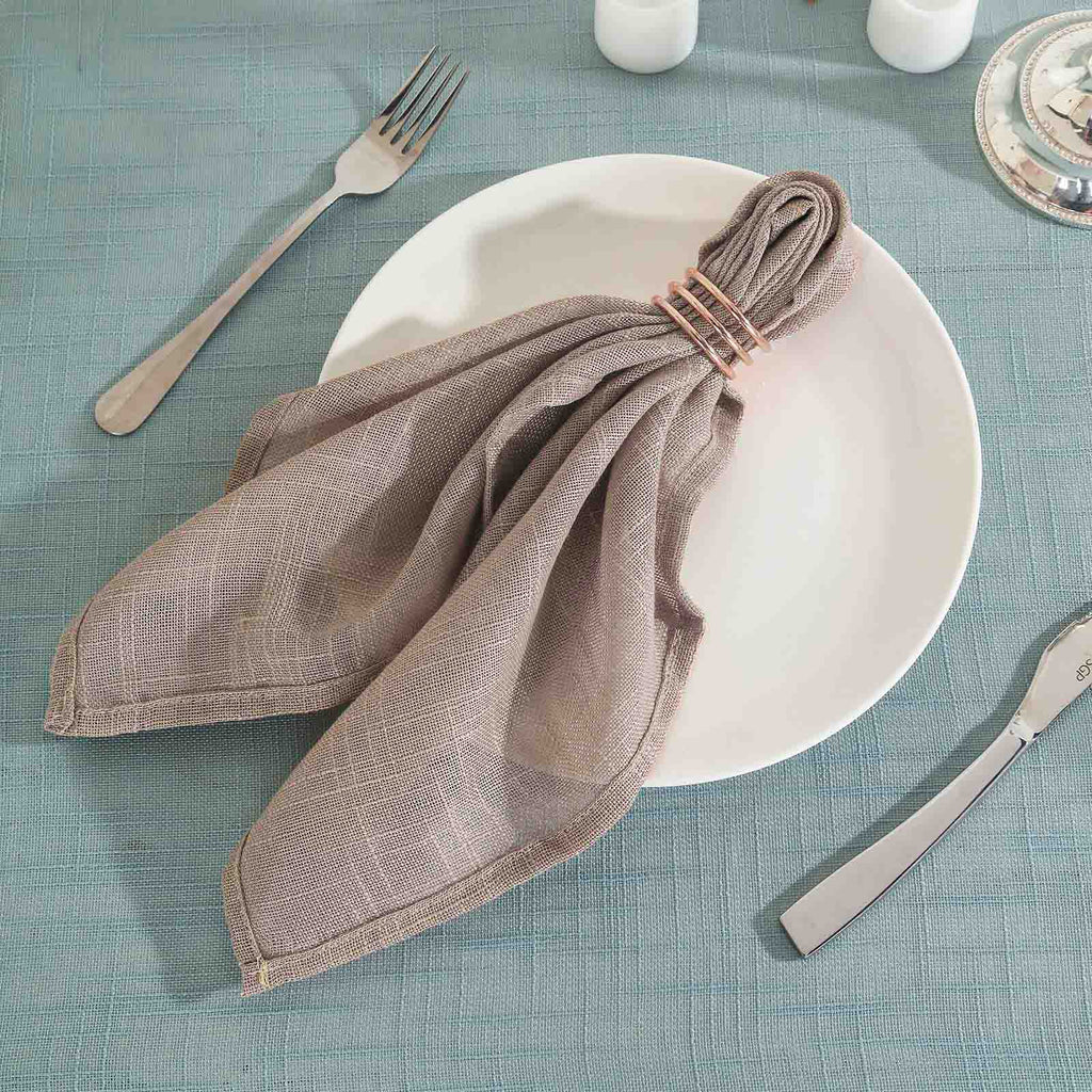 5-Pack Taupe Textured Cloth Dinner Napkins | eFavormart.com