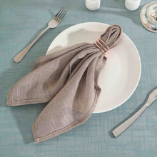 Taupe 20 Inch x 20 Inch Slubby Textured Wrinkle Resistant Linen Cloth Dinner Napkins