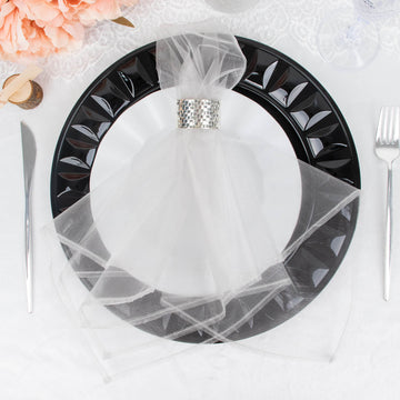 Elegant Silver Sheer Organza Napkins for Stunning Table Decor
