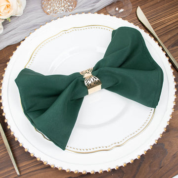 Elevate Your Table with Hunter Emerald Green Premium Polyester Dinner Napkins