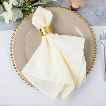 Elevate Your Table Setting with Ivory Premium Polyester Dinner Napkins