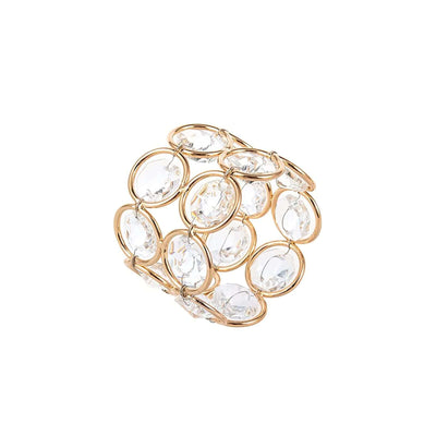 Gold ring with crystal accents in a unique design