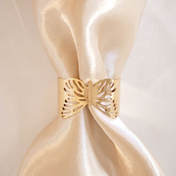 Create a Stunning Tablescape with Metallic Gold Butterfly Napkin Rings