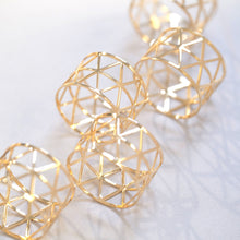 Metallic Gold Geometric Design Paper Napkin Rings 5 Pack#whtbkgd 