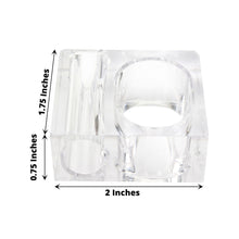 4 Pack Square Clear Acrylic Napkin Ring Bud Vases