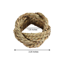 4 Pack Jute Napkin Ring Holders Natural Handmade Braided Woven