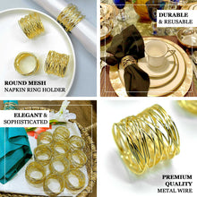 Cloth 4 Pack Metal Gold Linen Wire Napkin Rings