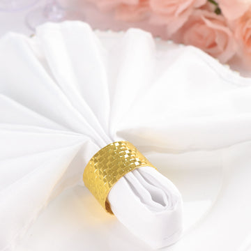 Timeless Gold Basket Weave Napkin Rings for Every Occasion
