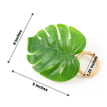 Plastic Napkin Rings With Monstera Leaf Design 4 Pack