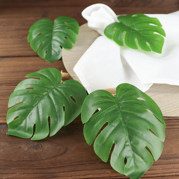 Create a Rustic and Elegant Atmosphere with Green Palm Leaf Napkin Rings