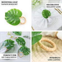 Monstera Leaf Napkin Buckles In Green 4 Pack