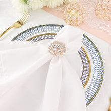 Gold Metal Rose Flower Napkin Rings with Diamond Rhinestones 4 Pack