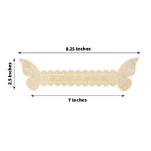 12 Pack | Ivory Shimmery Laser Cut Butterfly Paper Napkin Rings