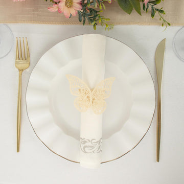 Elegant Ivory Butterfly Paper Napkin Rings for Stunning Table Decor