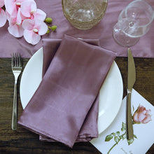 20 Inch x 20 Inch Wrinkle Resistant Cloth Dinner Napkins Violet Amethyst Seamless Satin Fabric 5 Pack