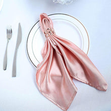20 Inch x 20 Inch Wrinkle Resistant Cloth Dinner Napkins Dusty Rose Seamless Satin Fabric 5 Pack