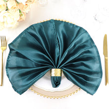 Peacock Teal 20 Inch X 20 Inch Wrinkle Resistant Seamless Satin Napkins Pack Of 5