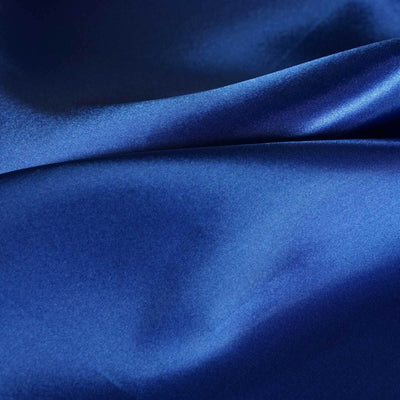 Royal blue satin fabric with a smooth, lustrous finish.
