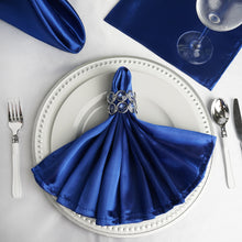 5 Pack | Royal Blue Seamless Satin Cloth Dinner Napkins, Wrinkle Resistant