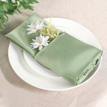 5 Pack | Sage Green Seamless Satin Cloth Dinner Napkins, Wrinkle Resistant
