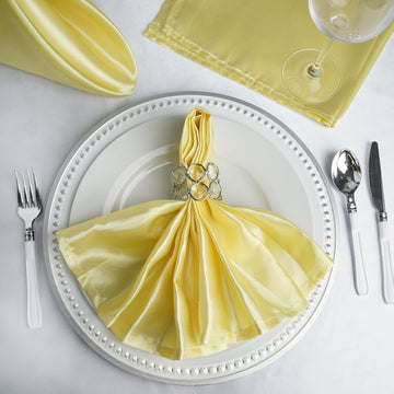 Yellow Satin Dinner Napkins for Every Occasion