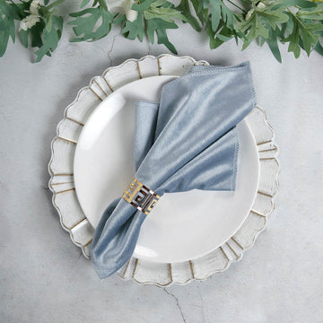 Elevate Your Tablescape with Dusty Blue Velvet Dinner Napkins